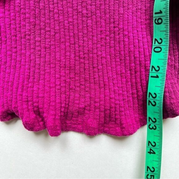 Anthropologie T.la Cinched V-Neck Ribbed Top Pink Rose Size Medium NWT - Picture 6 of 8